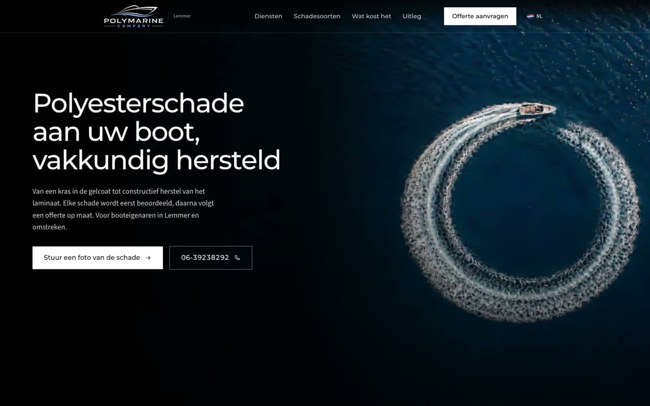 De website van Polymarine Company