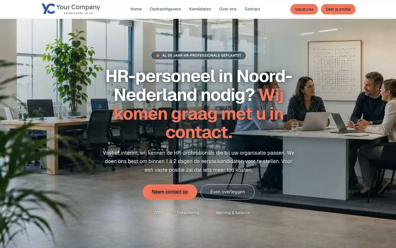 De website van Your Company HR